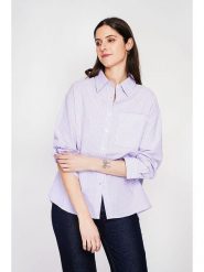 ASSUILI Koszula w kolorze fioletowym rozmiar: 36. Różowe koszule damskie Assuili, bez wzorów, bez kołnierzyka, bez ramiączek. Za 121.99 zł.