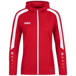 Damska bluza dresowa z kapturem Jako Power. Czerwone bluzy damskie JAKO, bez wzorów, z dresówki, z kapturem. Za 320.50 zł.