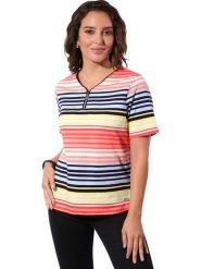 WITT WEIDEN Koszulka w kolorze granatowo-czerwono-żółtym rozmiar: 42. Czerwone bluzki damskie WITT WEIDEN, bez wzorów, bez kołnierzyka, bez ramiączek. Za 56.99 zł.