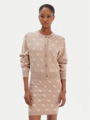 Guess Kardigan W4BR0D Z3JD2 Beżowy Regular Fit. Brązowe kardigany damskie Guess, m, z aplikacjami, z syntetyku. Za 439.99 zł.
