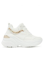 DeeZee Sneakersy AM25240 Biały. Białe obuwie sportowe damskie DeeZee, ze skóry, bez zapięcia. Za 179.99 zł.