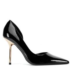 Szpilki Nine West. Czarne szpilki damskie Nine West, bez wzorów, bez obcasa, na szpilce, bez zapięcia. Za 249.99 zł.