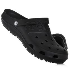 Klapki sportowe Crocs CROCBAND. Niebieskie klapki damskie Crocs, bez wzorów, bez obcasa, bez zapięcia. W wyprzedaży za 89.00 zł.