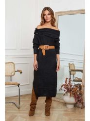 Joséfine Sukienka dzianinowa "Davy" w kolorze czarnym rozmiar: L. Czarne sukienki damskie Joséfine, bez wzorów, z dzianiny, bez ramiączek. Za 152.99 zł.