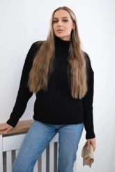 Sweter z półgolfem czarny. Czarne golfy damskie KESI, na jesień, l, z wełny, bez kołnierzyka, plus size. Za 150.97 zł.