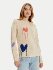 Frieda & Freddies Sweter 3366 Beżowy Regular Fit. Brązowe swetry klasyczne damskie Frieda & Freddies, z syntetyku, bez kołnierzyka. Za 269.99 zł.