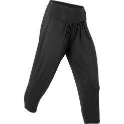 Spodnie sportowe haremki funkcyjne, dł. 7/8 bonprix czarny. Czarne spodnie dresowe damskie bonprix. Za 37.99 zł.