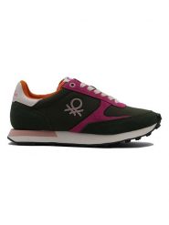 Benetton Sneakersy w kolorze czarno-różowym rozmiar: 39. Czarne obuwie sportowe damskie Benetton, z materiału, bez zapięcia. Za 193.24 zł.