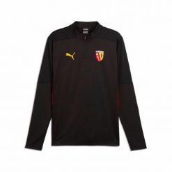 Bluza treningowa z zamkiem błyskawicznym 1/4 RC Lens 2024/25. Czarne bluzy damskie Puma, s, bez wzorów, ze lnu, bez kaptura. Za 235.50 zł.