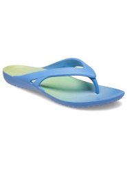 Crocs Japonki "Kadee II" w kolorze błękitno-żółtym rozmiar: 36/37. Niebieskie klapki damskie Crocs, bez wzorów, z otwartym noskiem, bez obcasa, bez zapięcia. Za 79.03 zł.