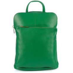 Plecak skórzany torebka 2w1 Vera Pelle S40 zielony. Zielone plecaki bez wzorów, ze skóry. Za 274.99 zł.