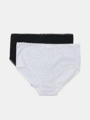 Bawełniane majtki figi z wysokim stanem 2 pack - wielobarwny. Figi Sinsay, bez wzorów, z bawełny. Za 11.99 zł.