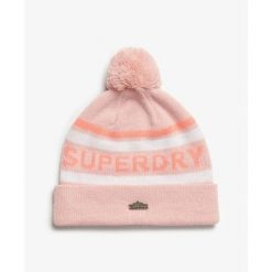 Kapelusz damski Superdry Logo. Czerwone kapelusze damskie Superdry, bez wzorów. W wyprzedaży za 131.90 zł.