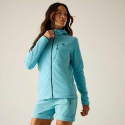 Damska bluza polarowa Switch Up Pro z kapturem i zamkiem błyskawicznym. Zielone bluzy damskie Dare 2b, m, bez wzorów, z materiału, z kapturem. Za 255.50 zł.