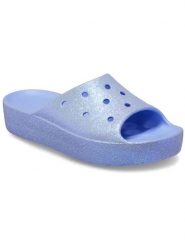 Crocs Klapki "Moon Jelly" w kolorze błękitnym rozmiar: 41/42. Niebieskie klapki damskie Crocs, bez wzorów, z otwartym noskiem, bez obcasa, na platformie, bez zapięcia. Za 122.96 zł.