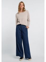 ELBSAND Koszulka "Tooske" w kolorze beżowo-białym rozmiar: S. Białe bluzki damskie ELBSAND, s, bez wzorów, bez kołnierzyka, bez ramiączek. Za 136.45 zł.