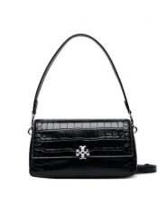 Tory Burch Torebka Charlie Embossed Croc Small Shoulder Bag 183522 Czarny. Czarne torebki klasyczne damskie Tory Burch, ze skóry, bez dodatków. Za 2,634.00 zł.