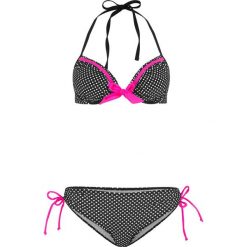 Bikini na fiszbinach (2 części) bonprix czarno-biały. Czarne bikini bonprix. Za 109.99 zł.