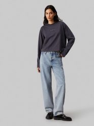 CALVIN KLEIN JEANS Koszulka w kolorze antracytowym rozmiar: 3XL. Czarne bluzki damskie Calvin Klein Jeans, xl, bez wzorów, z bawełny, bez kołnierzyka, bez ramiączek. Za 109.78 zł.