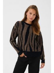 Kaffe Sweter w kolorze czarno-brązowym rozmiar: S. Brązowe swetry klasyczne damskie Kaffe, s, z wełny, bez kołnierzyka. Za 195.99 zł.