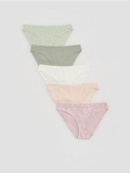 Bawełniane majtki figi 5 pack - jasnozielony. Zielone figi Reserved, bez wzorów, z bawełny. Za 79.99 zł.