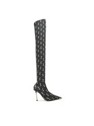 Elisabetta Franchi Kozaki SA-33L-36E2 Czarny. Czarne kozaki damskie Elisabetta Franchi, z materiału, bez obcasa, na szpilce, bez zapięcia. Za 6,869.00 zł.