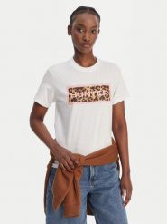 Hunter T-Shirt Essentials HARW0011261 Biały Regular Fit. Białe t-shirty damskie Hunter, xs, bez wzorów, z bawełny, bez kołnierzyka. Za 99.99 zł.