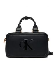 Calvin Klein Torebka Bold Ck Bauletto Crossbody LV04F3411G Czarny. Czarne torebki klasyczne damskie Calvin Klein, ze skóry, bez dodatków. Za 489.99 zł.
