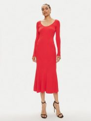 Pinko Sukienka dzianinowa Aloe Abito 102800 A170 Czerwony Slim Fit. Czerwone sukienki damskie Pinko, bez wzorów, z dzianiny, bez ramiączek. Za 849.99 zł.