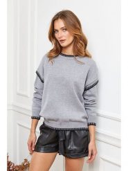 Joséfine Sweter "Brami" w kolorze szarym rozmiar: L. Szare swetry klasyczne damskie Joséfine, l, bez kołnierzyka. Za 197.17 zł.