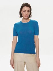 Weekend Max Mara Sweter Pancone 2415361032 Niebieski Regular Fit. Niebieskie swetry klasyczne damskie Weekend Max Mara, s, ze lnu, bez kołnierzyka. Za 409.99 zł.