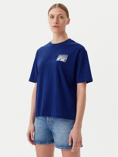Napapijri T-Shirt S-Nice NP0A4IG4 Niebieski Regular Fit. Niebieskie t-shirty damskie Napapijri, s, bez wzorów, z bawełny, bez kołnierzyka. Za 119.99 zł.