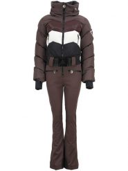 Peak Mountain Kombinezon narciarski "Antiero" w kolorze brązowym rozmiar: XL. Brązowe kombinezony damskie Peak Mountain, m, bez wzorów, z tkaniny, sportowe, bez kołnierzyka, bez ramiączek. Za 721.37 zł.