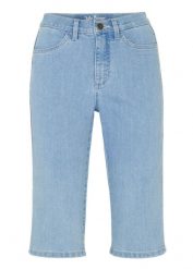 Bermudy jeansowe ze stretchem. Niebieskie rurki damskie bonprix, bez wzorów, z jeansu. Za 77.99 zł.