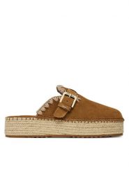 Mou Espadryle Jute clog plain MU.SW641000A Brązowy. Brązowe espadryle damskie Mou, bez wzorów, ze skóry, bez obcasa. Za 559.99 zł.