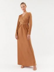 YAS Sukienka wieczorowa 26031520 Brązowy Regular Fit. Brązowe sukienki damskie YAS, bez wzorów, z syntetyku, wizytowe, bez ramiączek. Za 289.99 zł.