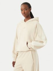 Adidas Bluza 3-Stripes KV9930 Beżowy jasny Loose Fit. Brązowe bluzy damskie Adidas, xs, bez wzorów, z bawełny, bez kaptura. Za 298.99 zł.