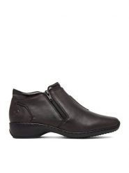 Rieker Botki CEO-L3882-25 Brązowy ciemny. Brązowe botki damskie Rieker, ze skóry, bez obcasa, na płaskiej podeszwie, bez zapięcia. Za 369.99 zł.