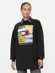Tommy Jeans Sukienka codzienna Luxe DW0DW15885 Czarny Relaxed Fit. Czarne sukienki damskie Tommy Jeans, bez wzorów, z jeansu, bez ramiączek. Za 699.99 zł.
