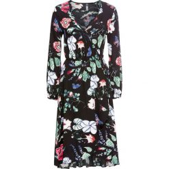 Sukienka kopertowa bonprix czarny w kwiaty. Czarne sukienki damskie bonprix, w kwiaty. Za 129.99 zł.