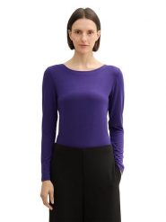 Tom Tailor Koszulka w kolorze fioletowym rozmiar: M. Różowe koszulki damskie Tom Tailor, m, bez wzorów, bez kołnierzyka, bez ramiączek. Za 52.42 zł.