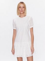 Silvian Heach Sukienka codzienna GPP23306VE Biały Regular Fit. Białe sukienki damskie Silvian Heach, bez wzorów, z bawełny, bez ramiączek. Za 1,199.00 zł.
