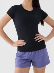 4F Koszulka sportowa w kolorze antracytowym rozmiar: XS. Czarne koszulki sportowe damskie 4F, xs, bez wzorów, z materiału, bez ramiączek, outdoorowe. Za 41.88 zł.