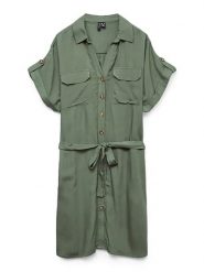 Vero Moda Sukienka w kolorze zielonym rozmiar: L. Zielone sukienki damskie Vero Moda, bez wzorów, z tkaniny, klasyczne, bez ramiączek. Za 100.99 zł.