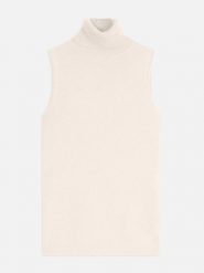 Perfect Cashmere Kaszmirowy bezrękawnik w kolorze kremowym rozmiar: L. Brązowe golfy damskie Perfect Cashmere, l, bez wzorów, z kaszmiru, bez ramiączek. Za 351.95 zł.