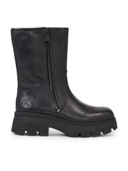 Calvin Klein Jeans Botki Chunky Combat Zip Boot Wn YW0YW01109 Czarny. Czarne botki damskie Calvin Klein Jeans, z jeansu, bez obcasa, na płaskiej podeszwie, bez zapięcia. Za 929.99 zł.