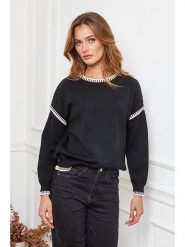 Joséfine Sweter "Brami" w kolorze czarnym rozmiar: L. Czarne swetry klasyczne damskie Joséfine, l, bez kołnierzyka. Za 183.59 zł.