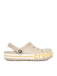 Crocs Klapki WB-BAYABAND CLOG 205089-2V3 Beżowy. Brązowe klapki damskie Crocs, bez wzorów, z tworzywa sztucznego, bez obcasa, bez zapięcia. Za 179.99 zł.