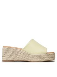 DeeZee Espadryle HRT220719 Zielony. Zielone espadryle damskie DeeZee, bez wzorów, ze skóry, bez obcasa. Za 129.99 zł.