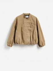 Kurtka z bawełną - beżowy. Brązowe kurtki damskie Reserved, l, bez wzorów, z bawełny, bez kaptura. Za 249.99 zł.